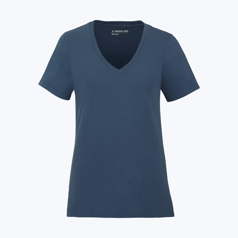 Branded Women's American Giant Classic Cotton V-Neck T-Shirt