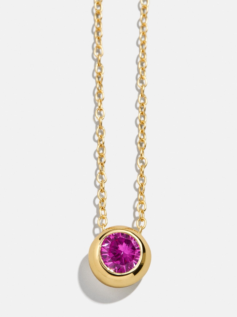 18K Gold Birthstone Pendant Necklace
