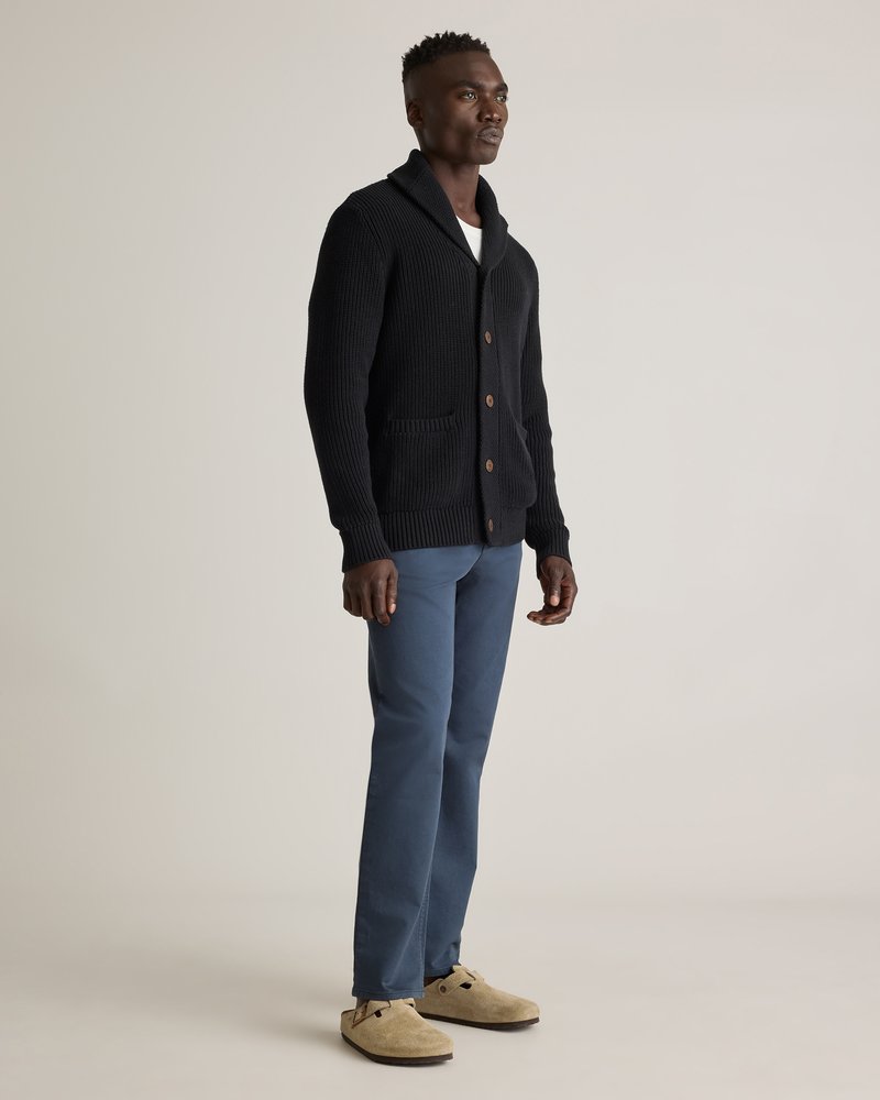 100% Organic Cotton Shawl-Collar Cardigan Sweater