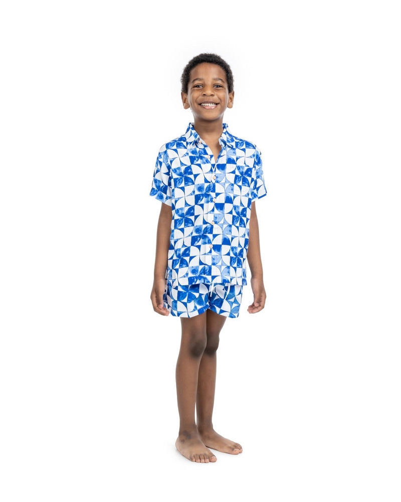 The Greece Boys Swim Trunks UPF 50+