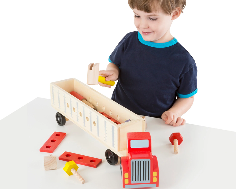 Wooden Big Rig Truck Building Set