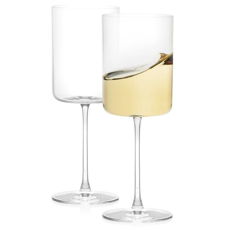Claire European Crystal White Wine Glasses, Set of 2