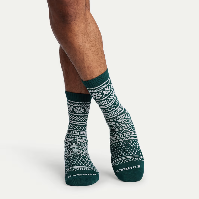 Men's Fair Isle Half Calf Sock 2-Pack Gift Box