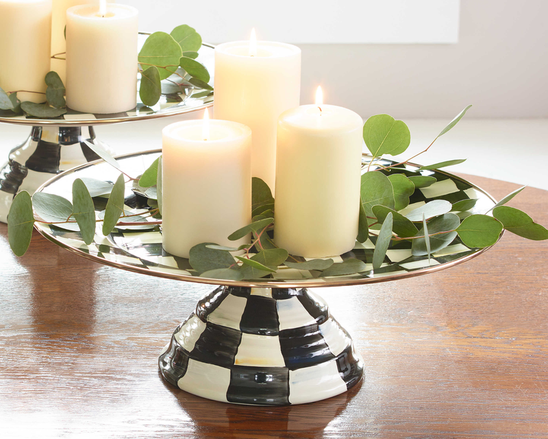 Large Enamel Pedestal Platter
