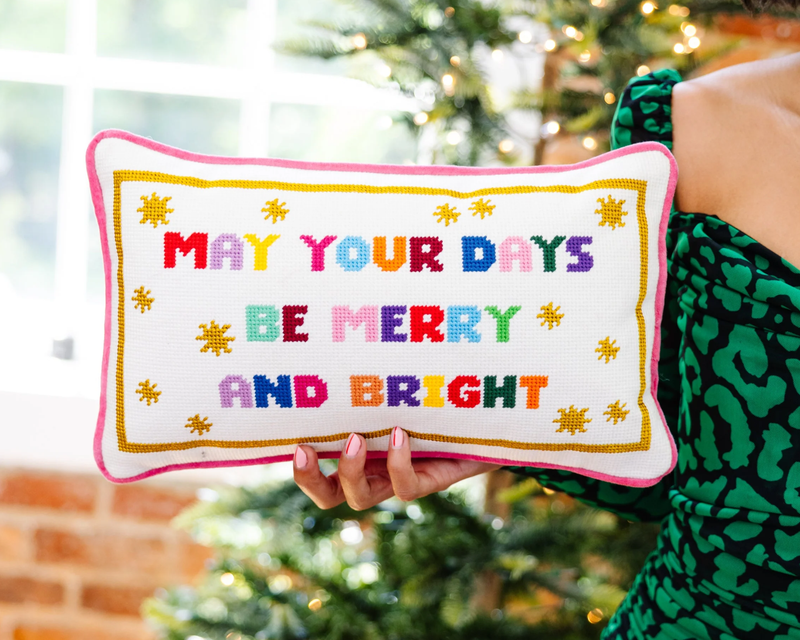 Holiday Needlepoint Pillow