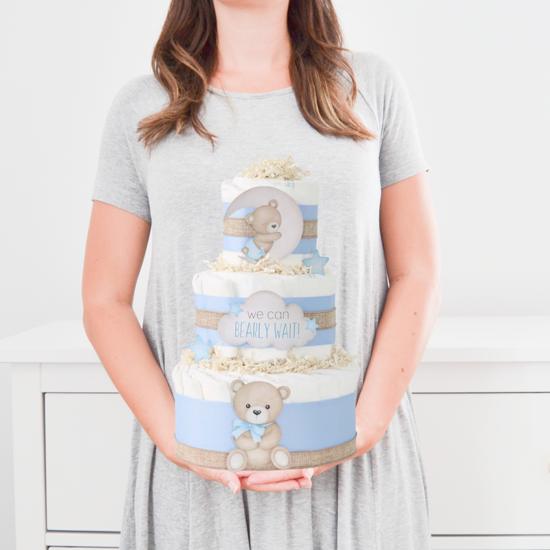 Blue Diaper Cake 