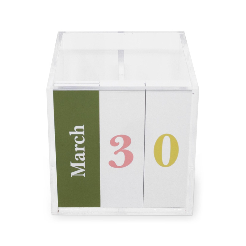 Perpetual Calendar Acrylic Pencil Holder
