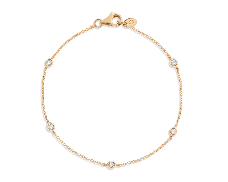 Lab Grown White Sapphire Station Bracelet