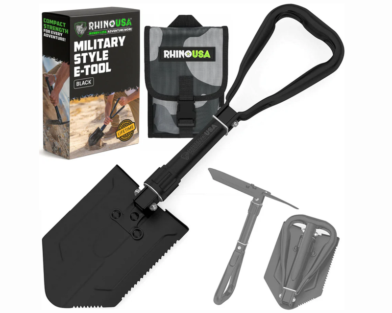 Folding Survival Shovel with Pick