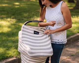 Cream & Grey Stripe