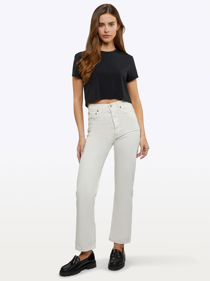 Women's Cropped Almost Friday Tee, Black