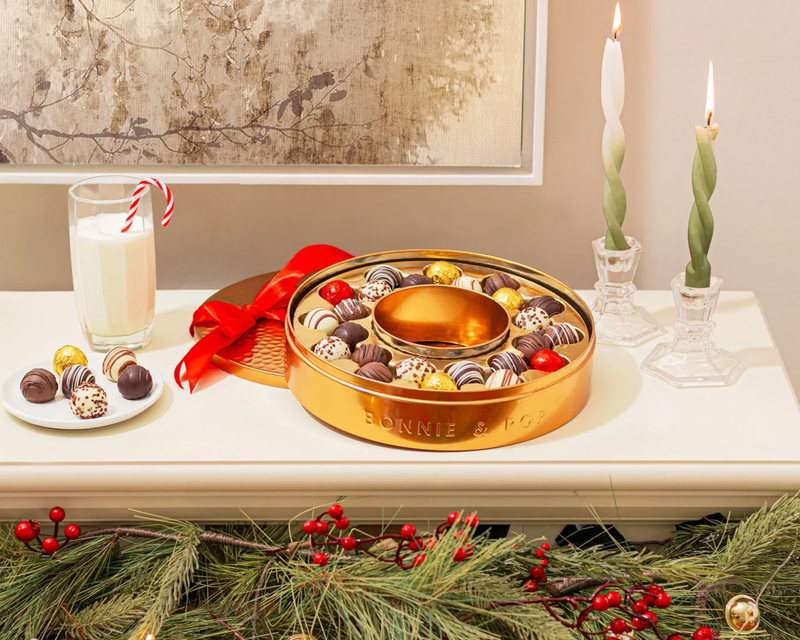 Festive Wreath Tin with Assorted Chocolate Truffles