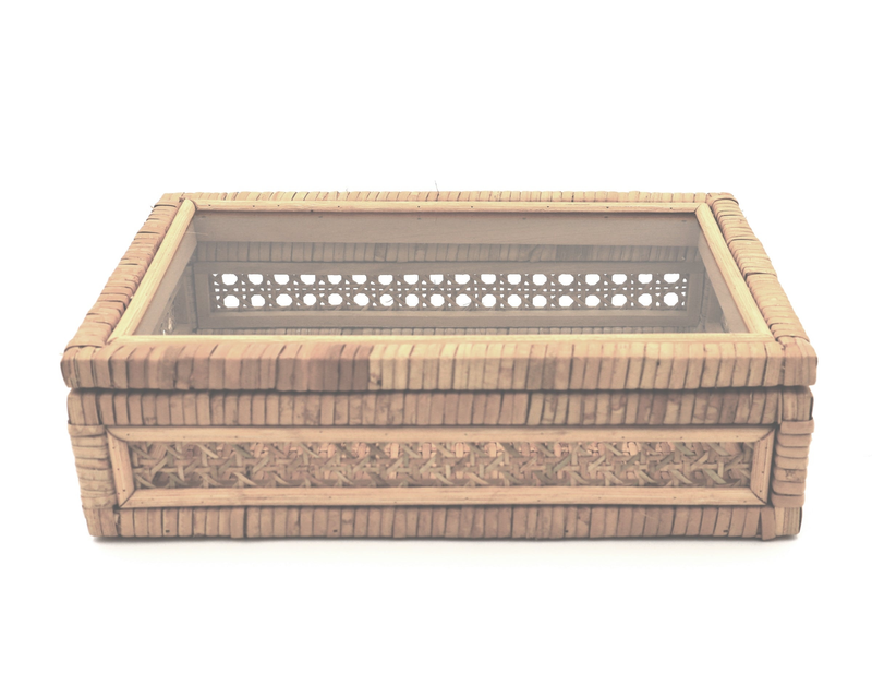 Rattan Mahjong Tile Box