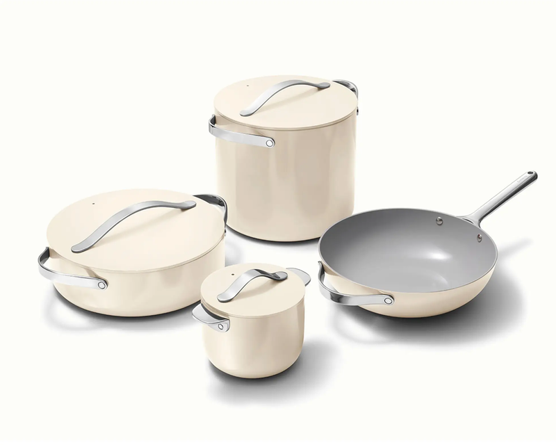 Non-Stick 8 Piece Ceramic Cookware Set with Storage