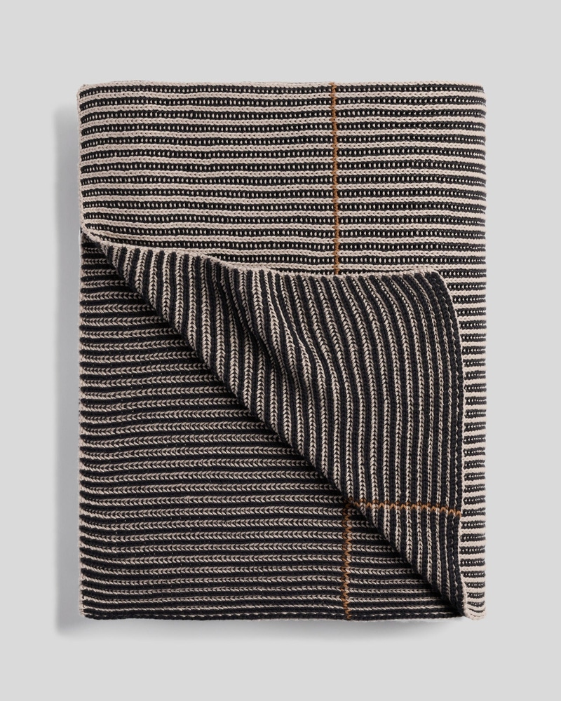 Organic Two-Tone Rib Knit Throw