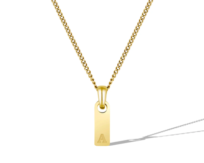 14K Gold Initial Tag Necklace
