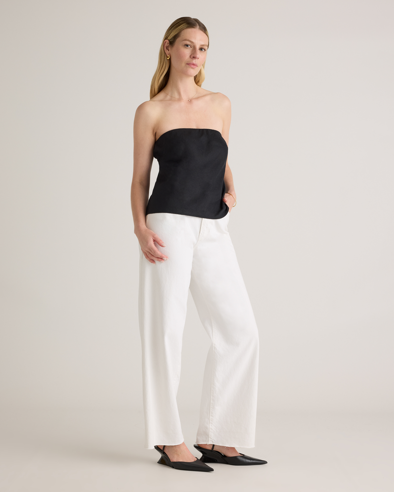 100% European Linen Strapless Top