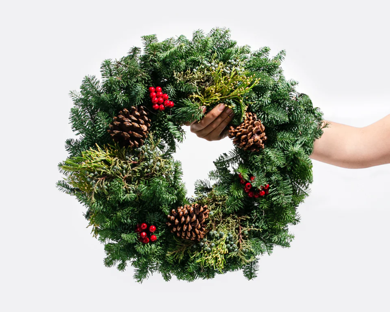 Fresh Cut Noble Fir, Juniper & Cedar Holiday Wreath