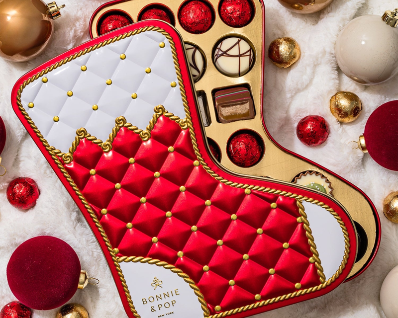 Christmas Chocolate Bon Bons Stocking Tin