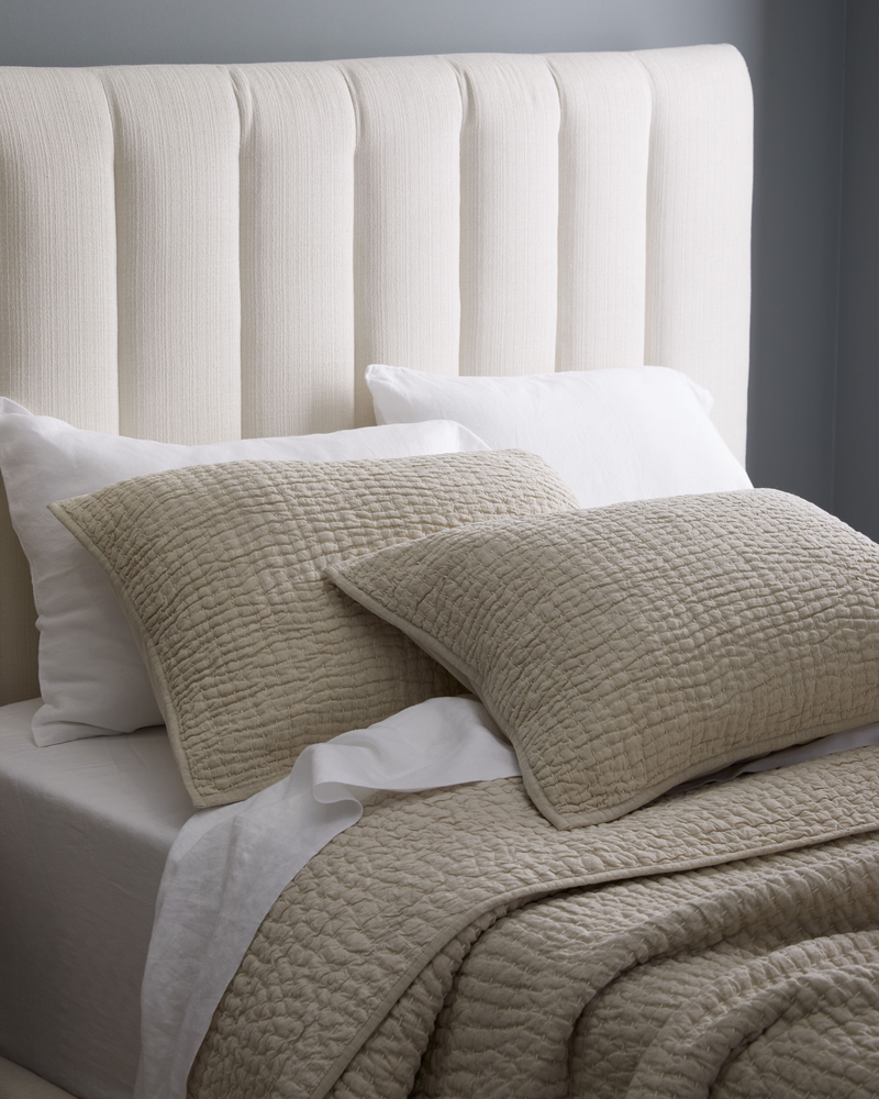 European Linen Cotton Stitch Quilt, Queen
