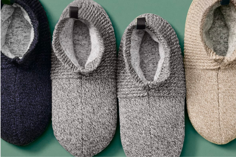 Bombas Gray Men’s Cozy Knit Nonslip Gripper Slippers XL 13-15 Bombas – Men main image 2