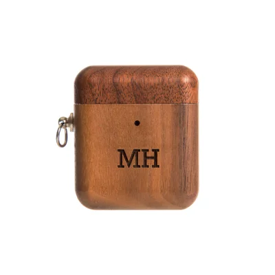 Personalized Walnut AirPods Case