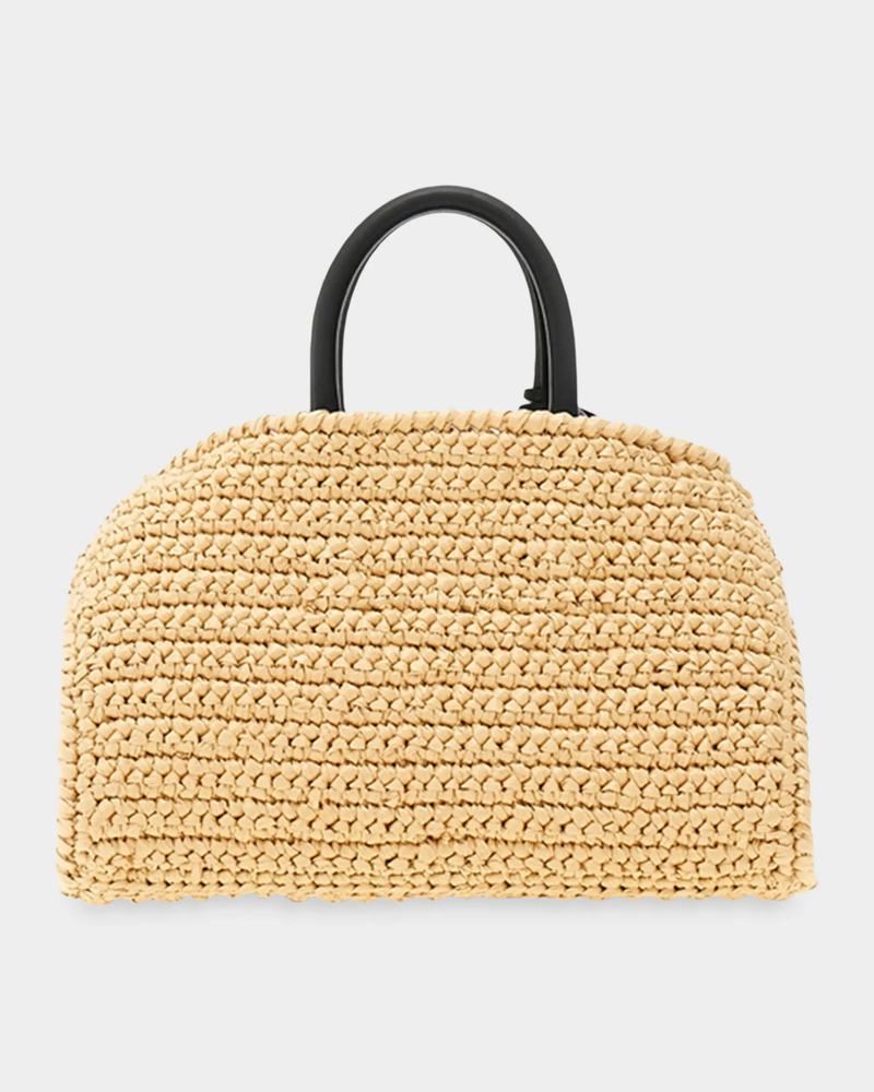 Hug Mini Crochet Raffia Top-Handle Bag