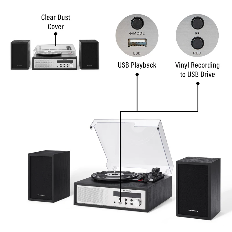 Sloane Record Player with Speaker