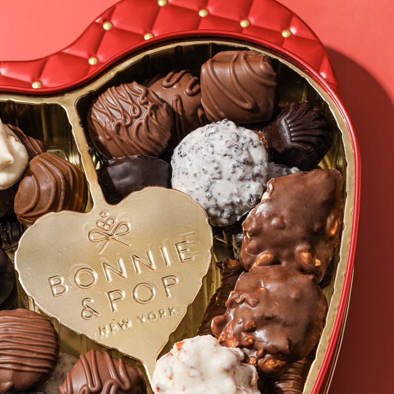 Heart-Shaped Chocolate Truffles Gift Tin