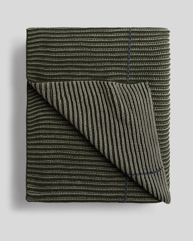 Organic Two-Tone Rib Knit Throw