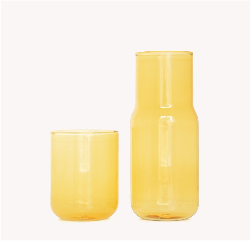 Tinted Glass Stackable Carafe and Glass Set