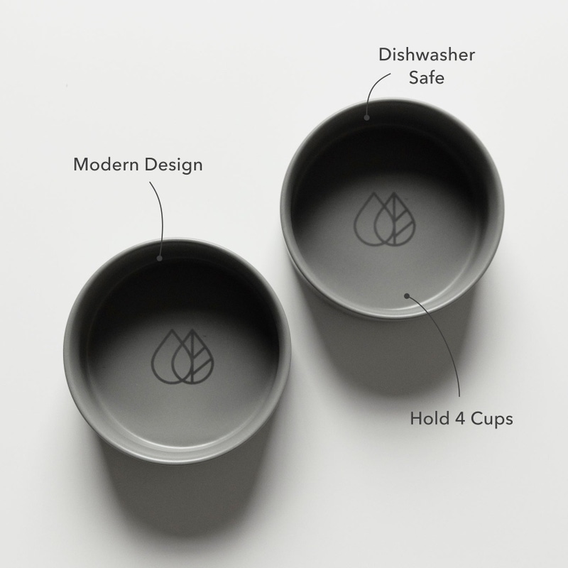 Dog Bowls + Stone Base