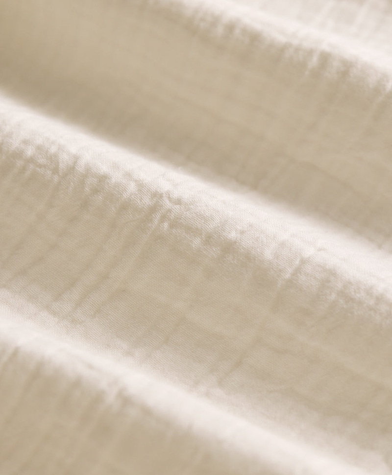Women's Organic Coastal Double Gauze Strappy Tiered Maxi Dress, Cream