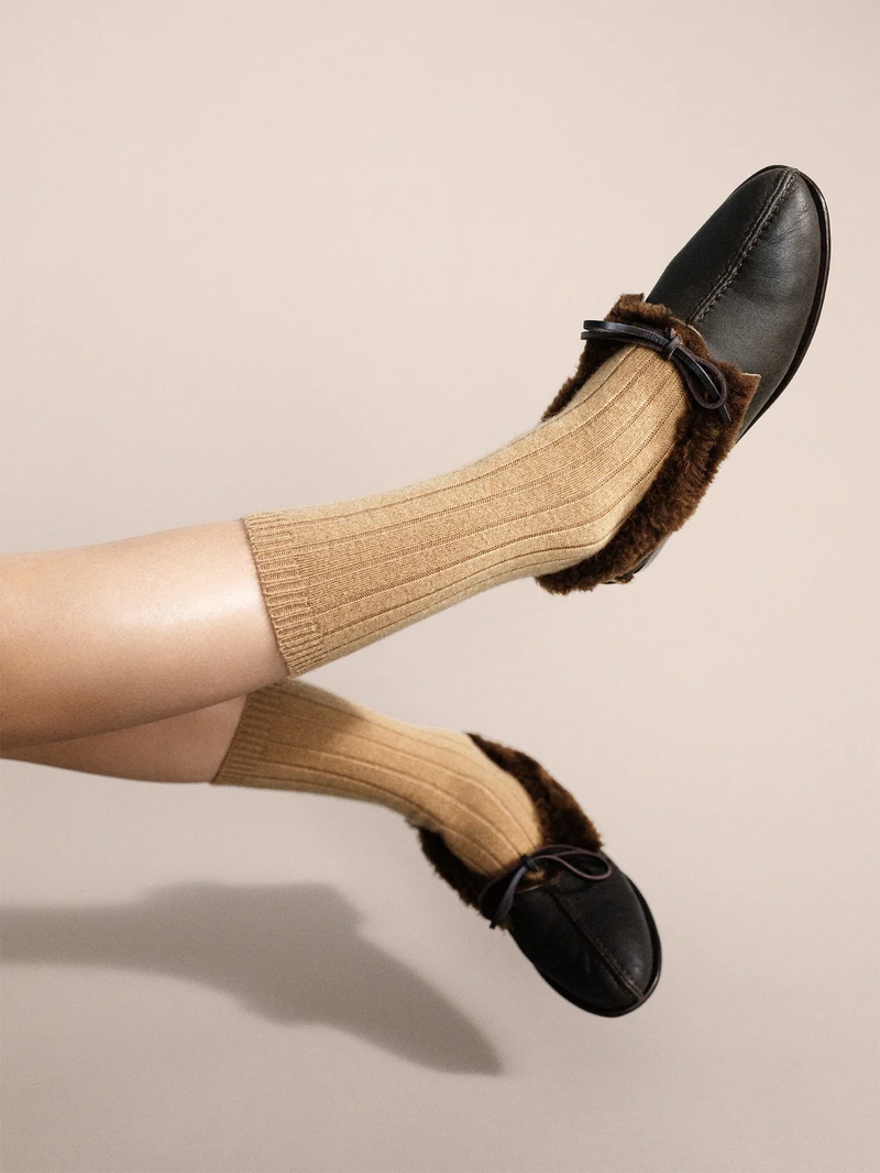 Women's Italia Cashmere Cozy Rib Crew Sock
