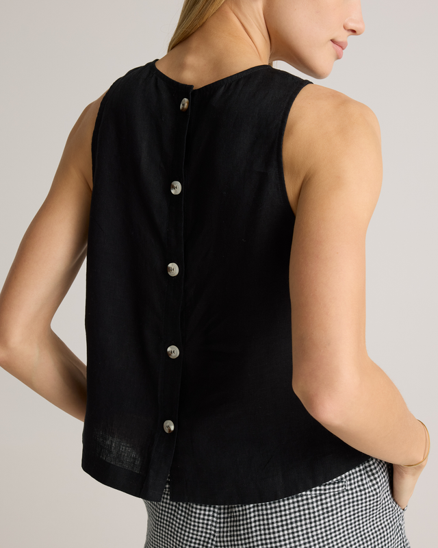 100% European Linen Cropped Tank