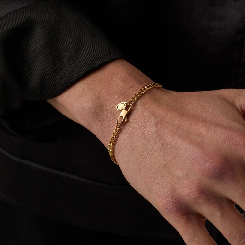 18K Gold Cuban Bracelet 4mm