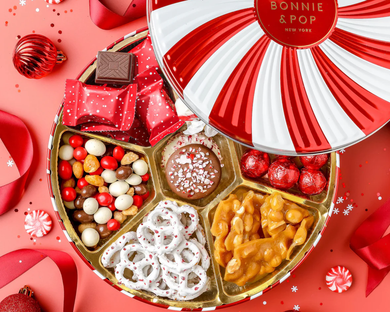 Holiday Gift Assortment Box with Chocolates, Nuts & Caramels