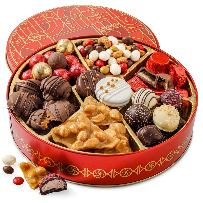 Holiday Treat Assortment with Gourmet Nuts, Chocolates & Caramels