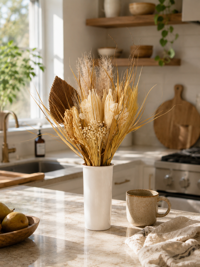 Neutral Palm Dried Bouquet