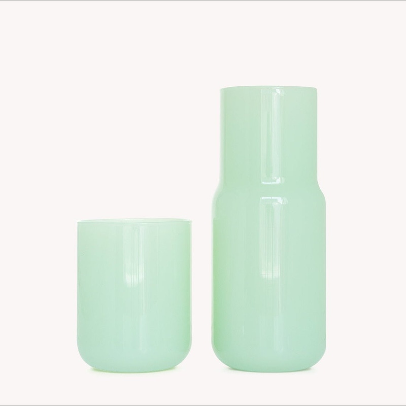 Tinted Glass Stackable Carafe and Glass Set
