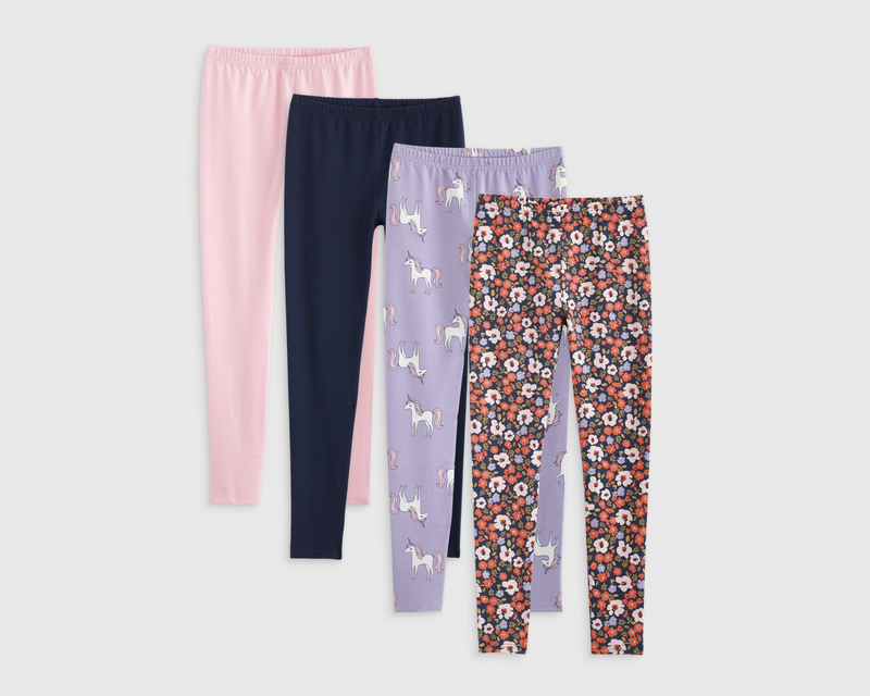 Kids Organic Cotton Leggings 4-Pack