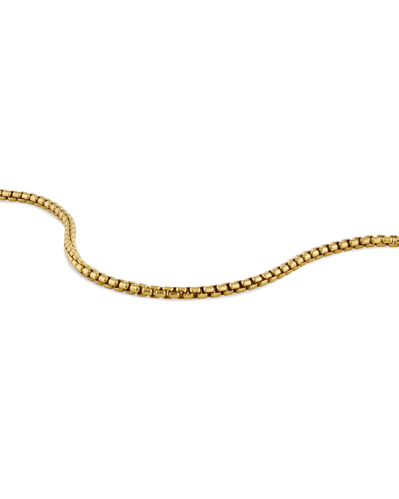 14K Gold Box Chain Bracelet