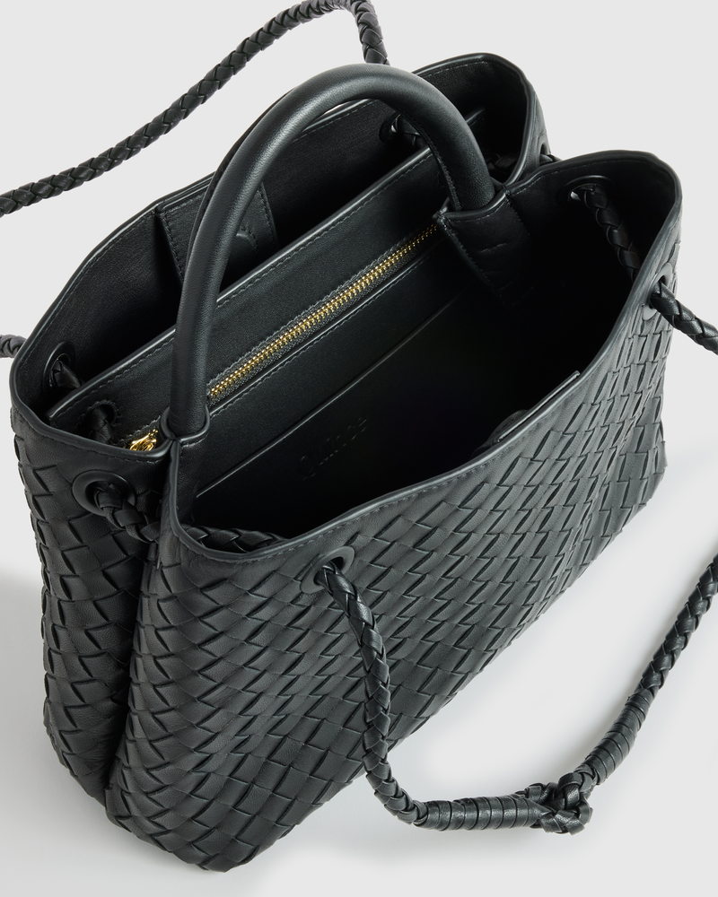 Italian Leather Handwoven Mini Satchel