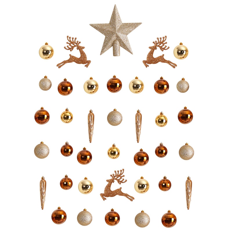 Holiday 40 Count Lux Shatterproof Ornament Set