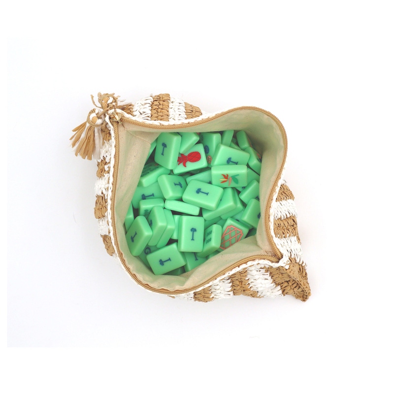 Raffia Mahjong Tile Bag