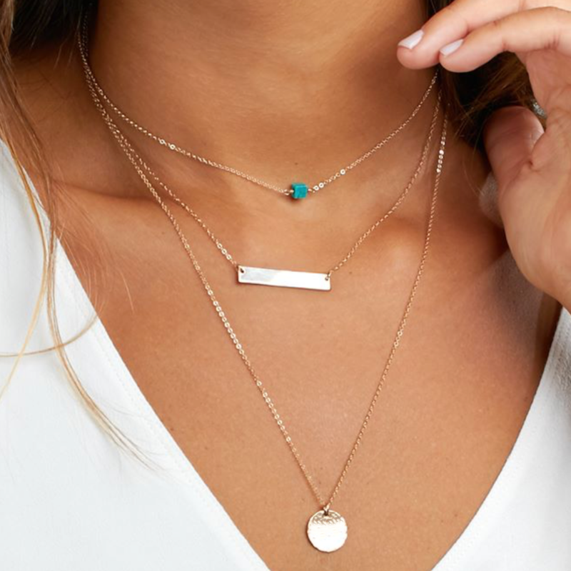 Branded Rellery Engraved Small Disk Necklace