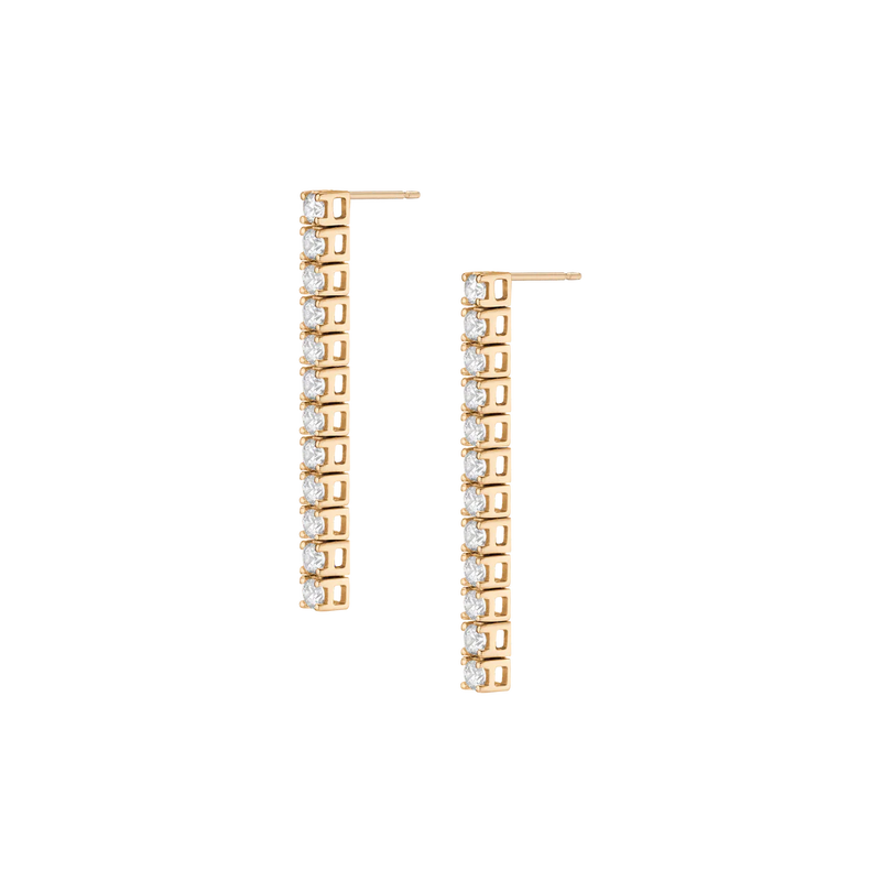 Lab Grown White Sapphire Tennis Earrings