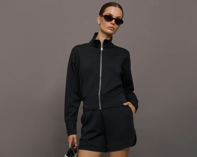 Interlock Full Zip Jacket, Black