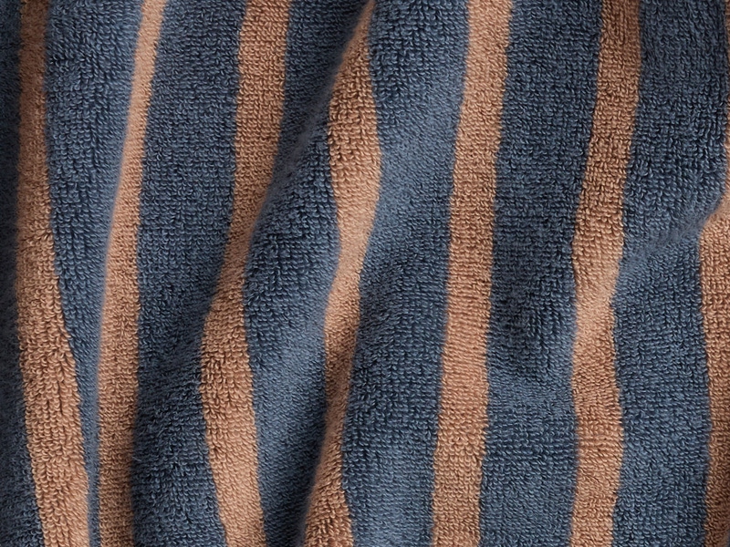 Terry Stripe Robe, Dusk and Bone