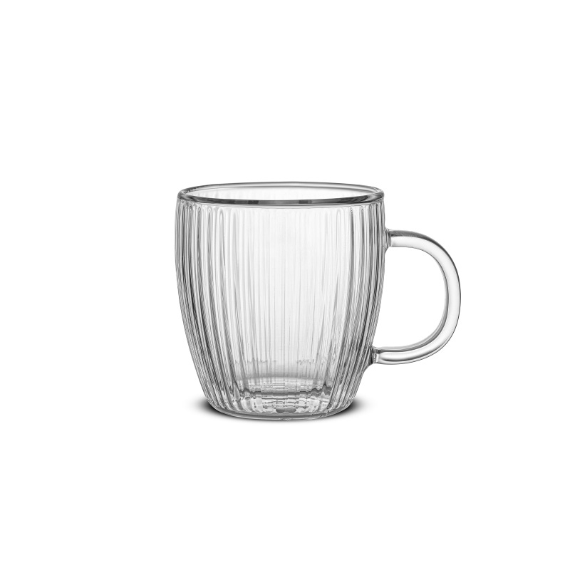 Fluted Double Wall Espresso Glasses, Set of 2